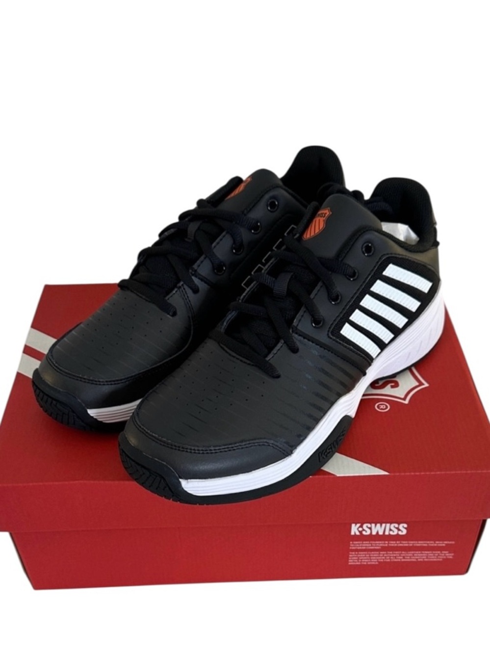 K-Swiss Court Express Jet Black White Men's Athletic Shoe Men’s Size 12 New Box!